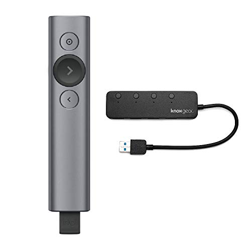 Product Cover Logitech Spotlight Presentation Remote (Slate) with Knox 3.0 4-Port USB HUB Bundle