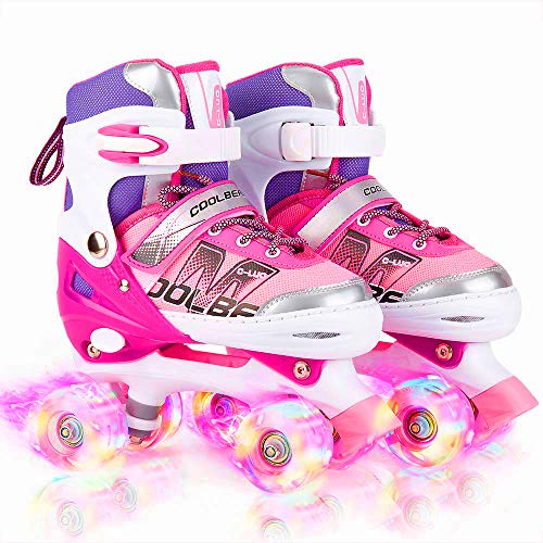 Product Cover Otw-Cool Adjustable Roller Skates for Girls and Women, All 8 Wheels of Girl's Skates Shine, Safe and Fun Illuminating for Kids