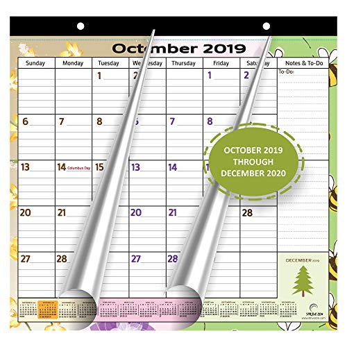 Product Cover Magnetic Fridge Calendar 2019-2020 for by StriveZen, Monthly October 2019 -December 2020, Strong Magnets for Refrigerator, 10x10 Inch, Academic, Desktop, Gift, Teacher Family Busy Mom Office