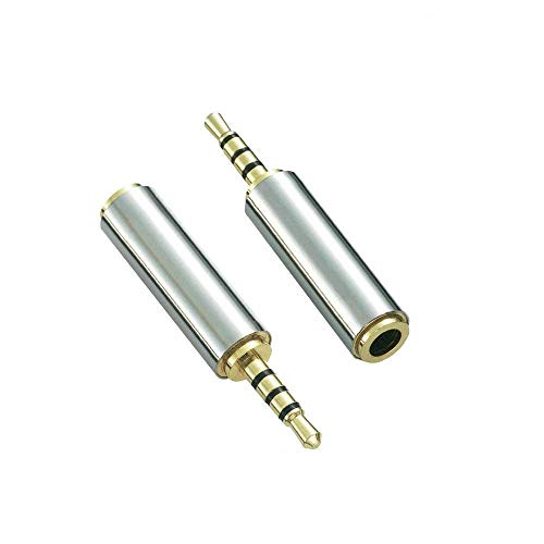 Product Cover Aigital Audio Adapter 2.5mm Male to 3.5mm Female Premium Quality Converter Headphone Earphone Headset 3 Ring Jack - Stereo or Mono [ 2 Pack ]