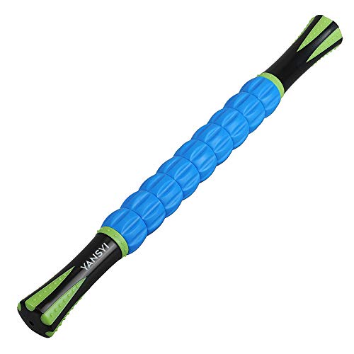 Product Cover YANSYI Muscle Roller Stick for Athletes - Body Massage Roller Stick - Release Myofascial Trigger Points Reduce Muscle Soreness Tightness Leg Cramps & Back Pain for Physical Therapy & Recovery (Blue)