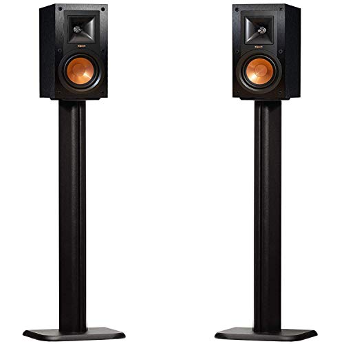Product Cover ECHOGEAR Bookshelf Speaker Stand Pair - Heavy Duty MDF Energy-Absorbing Design - Works with Klipsch, Polk, JBL & Other Bookshelf Speakers - Includes Cable Management Channel & Carpet Spikes