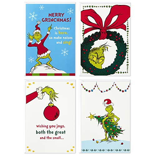 Product Cover Image Arts Boxed Christmas Cards Assortment, Classic Grinch (4 Designs, 24 Christmas Cards with Envelopes)