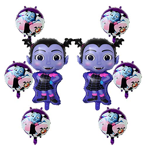 Product Cover Vampirina Halloween Birthday Party Balloons - 8 Pack Bundle Supplies Set of 2 Vamperina Solo Balloon and 6 Round Vampire Girls Decorations from The Cartoon Series
