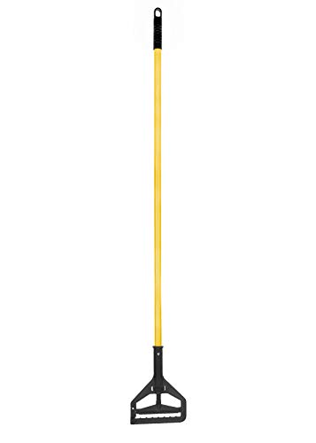 Product Cover Alpine Industries Commercial Quick-Change Iron Mop Handle - Professional Mopping Tube w/Metal Gripper for Rags - Heavy Duty Stick & Mop Head Replacement Holder for Wet & Dry Floor Floor Cleaning