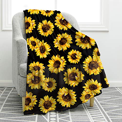 Product Cover Jekeno Sunflower Blanket Soft Warm Print Throw Blanket Lightweight for Kids Adults Women Gift 50