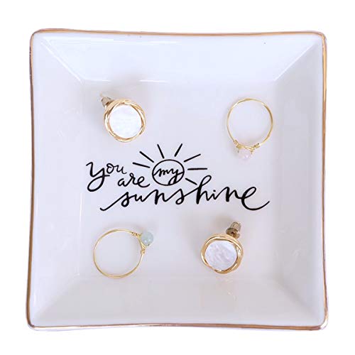 Product Cover PUDDING CABIN You are My Sunshine - Ring Dish for Daughter Wife Girlfriend Gift Meaningful Gifts for Birthday Christmas Valentine's Day