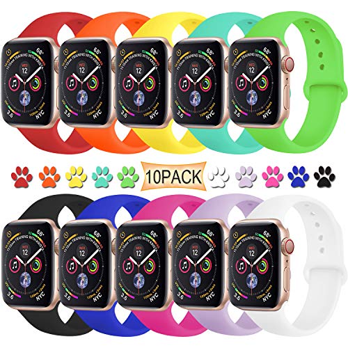 Product Cover TIMTU Sport Bands Compatible with Apple Watch 42mm 44mm, Soft Silicone Strap Compatible with Apple Watch Series 4/3/2/1 for Women Men, M/L 10 Pack