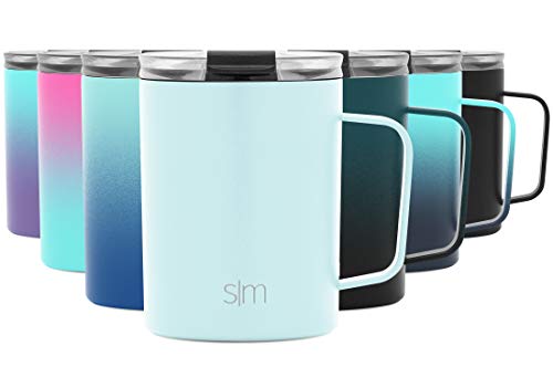 Product Cover Simple Modern 12oz Scout Coffee Travel Mug Tumbler w/Clear Flip Lid - Cup Vacuum Insulated Camping Flask with Lid 18/8 Stainless Steel Hydro -Seaside