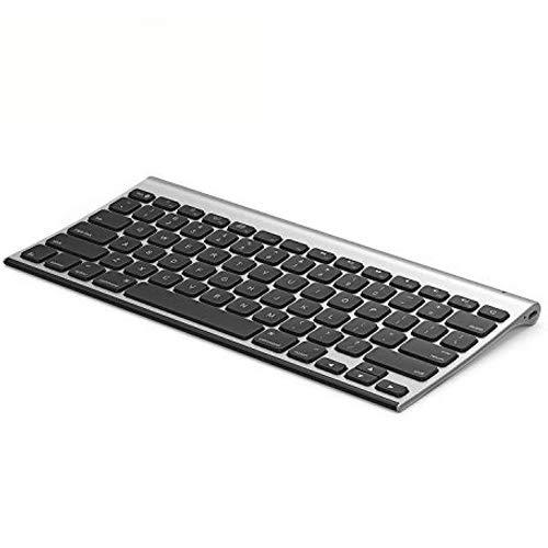 Product Cover Rechargeable Bluetooth Keyboard for MacOS, Jelly Comb 009E Compact Wireless Keyboard Compatible for MacBook, MacBook Air, MacBook Pro, iMac, and iMac Pro (Black Silver)
