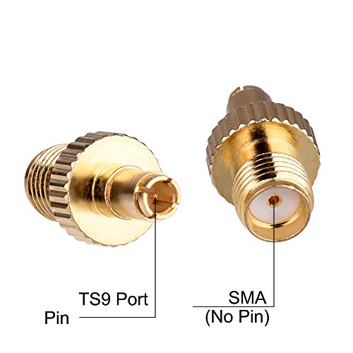 Product Cover Aigital Antenna Adapter TS9 Male Plug to SMA Female Adapter Plug RF Coax Connector Adapter (2 Pack)