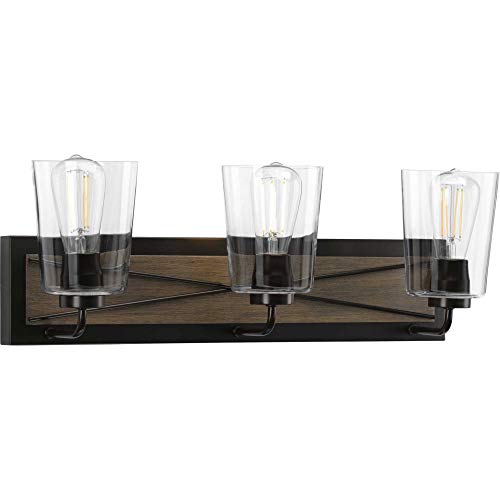 Product Cover Progress Lighting P300231-020 Briarwood Three-Light Bath & Vanity with Clear Glass, 8-1/4