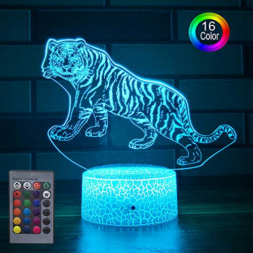Product Cover HLLKYYLF Baby Tiger Gifts Tiger Light 16 Color Changing Kids Lamp with Touch and Remote Control Tiger Toys Light as Gift Idea for Home Decor or Birthday Gifts for Baby (Tiger)