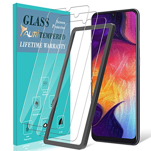 Product Cover TAURI [3-Pack] Screen Protector for Samsung Galaxy A50, [Alignment Frame] Easy Install [Case Friendly] Tempered Glass Screen Protector