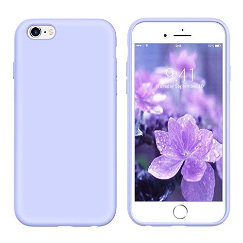 Product Cover YINLAI iPhone 6S Plus Case/6 Plus Case Lavender, Liquid Silicone Slim Soft Gel Rubber Cover Microfiber Cloth Lining Cushion Lightweight Drop Protection Durable Phone Cases for iPhone 6S/6 Plus, Purple