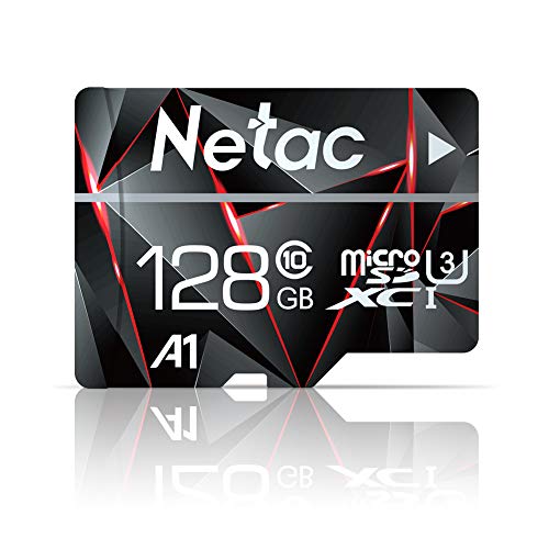 Product Cover 128GB Micro SD Card, Netac Memory Card MicroSD High Speed Transfer A1 C10 U3 MicroSDXC TF Card for Cemera/Phone/Nintendo-Switch/Galaxy/Drone/Dash Cam/GOPRO/Tablet/PC/Computer with Adapter