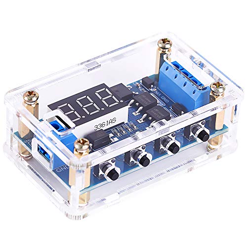 Product Cover PEMENOL Timer Delay DC 5V 12V 24V Trigger Cycle Dual MOS Switch Delay Control Board with Digital Tube Display and Protective Shell for Smart Home, Automatic Control