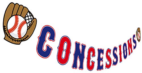 Product Cover Baseball Concessions Banner, Birthday Party Concessions Sign, Baby Shower Table Decorations
