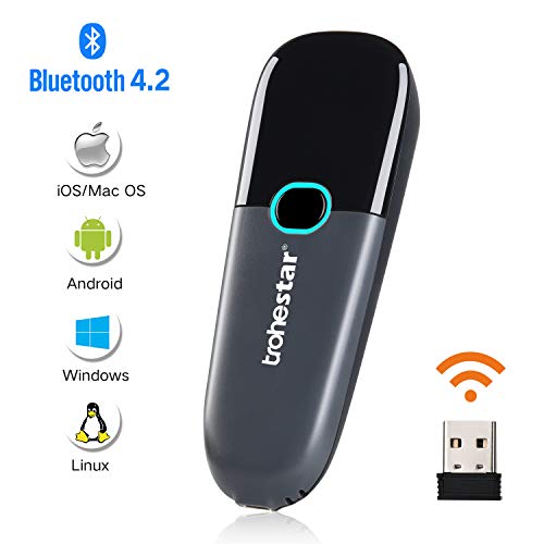 Product Cover Trohestar Nuberopa N3 Mini Wireless Barcode Scanner 1D Compatible with Bluetooth Function & 2.4GHz Wireless & Wired Connection, Portable Barcode Reader Work with Windows, Mac, Android, iOS
