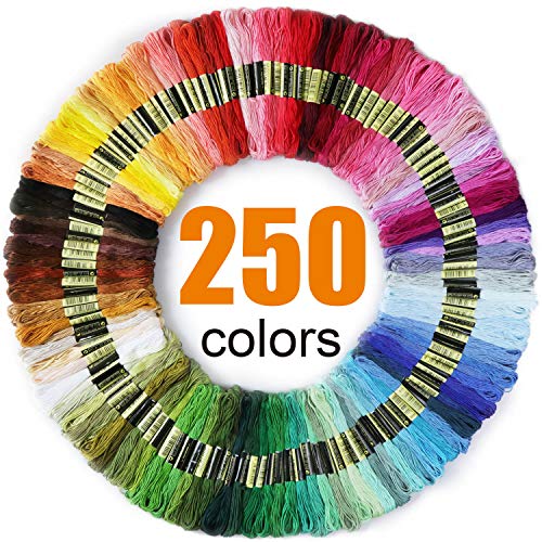 Product Cover LOVIMAG Embroidery Floss 250 Skeins Per Pack for Cross Stitch Threads, Friendship Bracelets Floss, Craft Floss