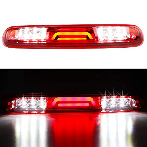 Product Cover For 2007-2013 Chevy Chevrolet Silverado/GMC Sierra 1500 2500HD 3500HD 3D LED Bar 3rd Third Tail Brake Light Rear Cargo Lamp High Mount Stop light Electroplating Housing (Red)
