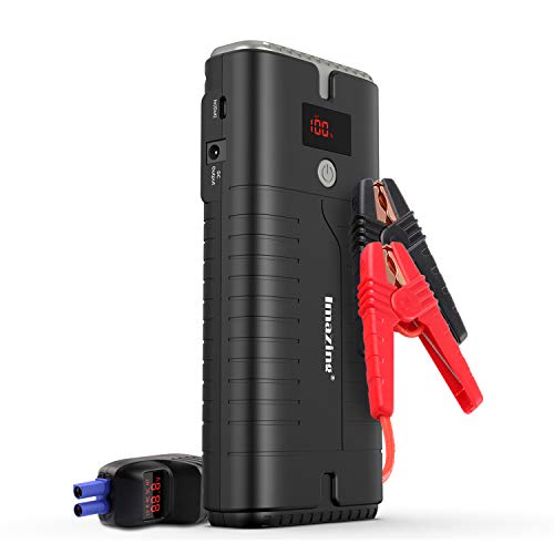 Product Cover Imazing Portable Car Jump Starter - 2000A Peak 18000mAH (Up to 10L Gas or 8L Diesel Engine) 12V Auto Battery Booster Portable Power Pack with LCD Display Jumper Cables, QC 3.0 and LED Light