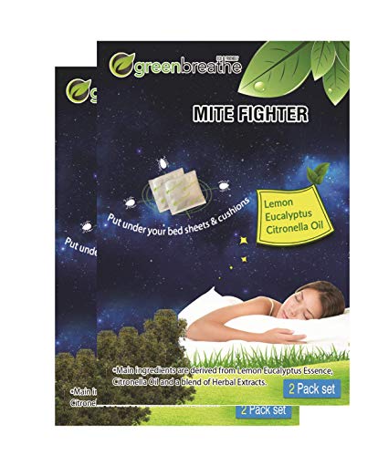 Product Cover Breathe Green Mite Fighter | Herbal Dust Mite Treatment | All Natural Dust Mites Eliminator| No Harsh Chemicals | Repels Mites From Bedding, Couches, Carpet, Cushions | 4 Easy To Use Pouches (2-Pairs)
