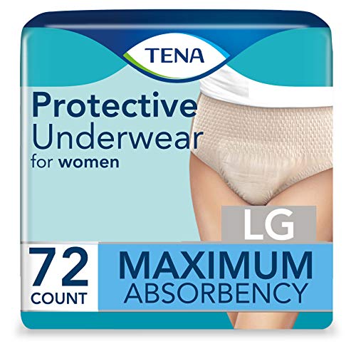 Product Cover Tena Proskin Maximum Absorbency Incontinence Underwear for Women, Large, 72 Count