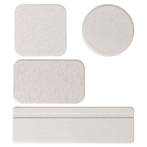 Product Cover OwnMy Set of 4 Water Absorbent Diatomite Drink Coasters, Diatomaceous Earth Soap Holder Water Drying Soap Saver Dish Toothbrush Holder Set for Bathroom and Kitchen (Light Grey)