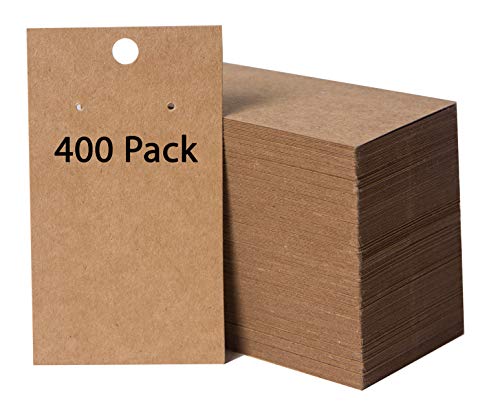 Product Cover 400 Pack Earring Cards - Earring Card Holder - Custom Earring Cards for Earring Display - Hanging Earrings - Bulk Earring Cards - 2 x 3.5 Inches - Brown (Pack of 400)
