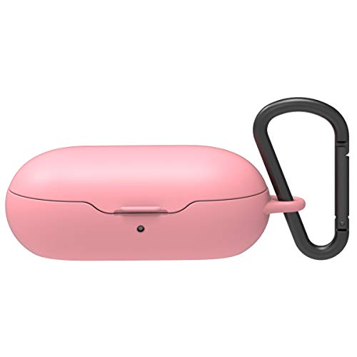 Product Cover KEYANSWER PC Case for Galaxy Buds Wireless 2019, Thin Fit, Hard Protective Ring Case with Carabiner, Full Body Protection, Egg Case (Pink)