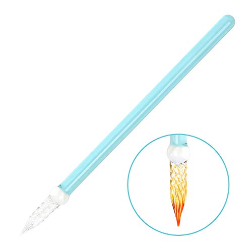 Product Cover Handmade Glass Dip Pen - Crystal Spiral Tip Smooth Cylindrical Pen for Writing Drawing Signature Calligraphy Decoration
