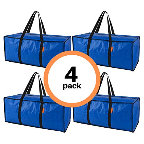 Product Cover Heavy Duty Extra Large Storage Bags 4 Pack | Moving Bags for Moving Supplies | Reusable Moving Tote Storage Bin | Great for Clothes Storage, Comforter, College, Bedroom, Laundry, Organizer Bins