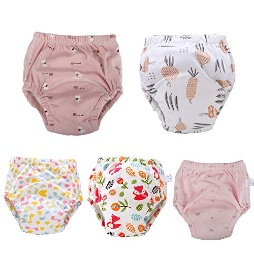 Product Cover U0U Baby Toddler 5 Pack Training Pants for Boys and Girls Assortment Potty Training Underwear Cotton Waterproof Pant
