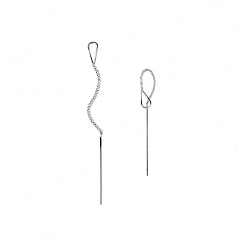 Product Cover MSECVOI 925 Sterling Silver Tassel Threader Dangle Earrings Teardrop Long Chain Ear Line for Women Girls