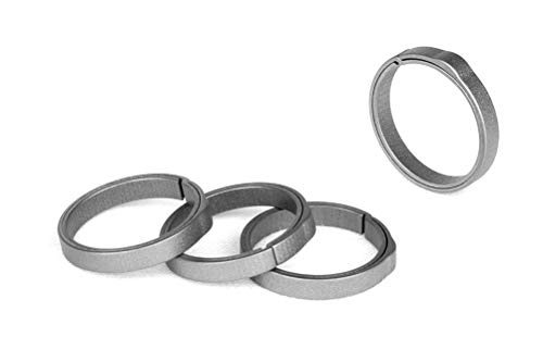 Product Cover TISUR EDC Titanium Keyring, Side-Pushing Designed (4-Pack) Key Chain Key Rings Holder Split Rings, Group Your Keys (4 K22)