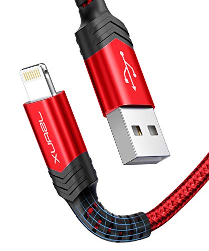 Product Cover JSAUX Lightning iPhone Charger Cable(2-Pack 6FT), [Apple MFi Certified] Nylon Braided USB Fast Charging Cord Compatible with iPhone X Xs XR / 8/8 Plus / 7/7 Plus / 6 /6S Plus / 5 /5S / iPad/iPod-Red