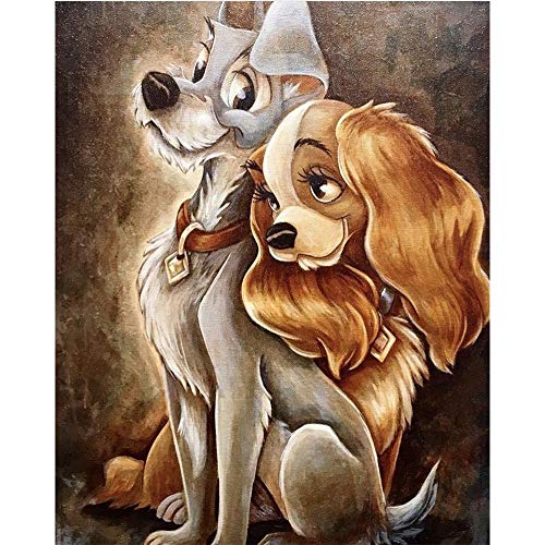 Product Cover Diamond Painting Kits for Adults, DIY 5D Square Full Drill Art Perfect for Relaxation and Home Wall Decor (Dogs, 12x16inch)