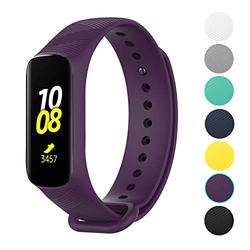 Product Cover Seltureone Solid Color Silicone Bands Compatible for Samsung Galaxy Fit E 2019- Purper