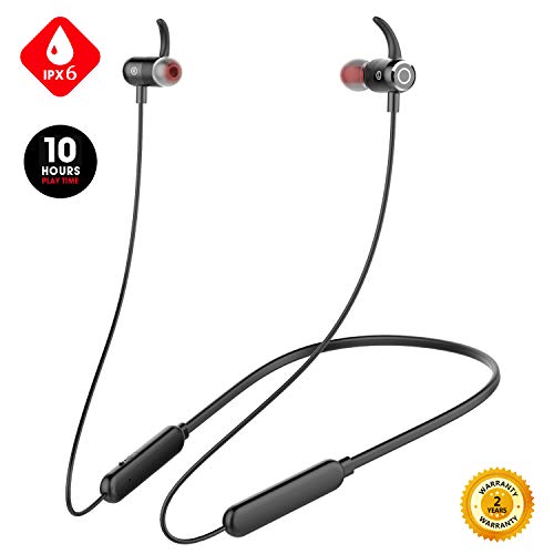 Product Cover Junesh [2020 Newest] Sport Bluetooth Headphones, Premium 10hrs Bluetooth Earphones, Neckband Headphones with Mic,IPX6 Waterproof Wireless Earbuds,HiFi Bass Magnetic Earbuds for Running Workout Gym