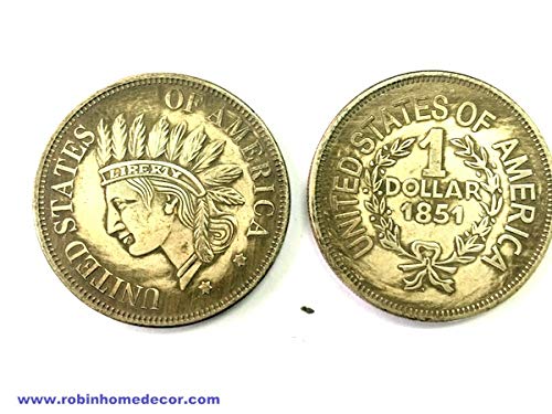 Product Cover MarshLing Antique Liberty Indian Head Ten-Dollars Coin - Great American Commemorative Old Coins- Uncirculated Morgan Dollars-Discover History of US Coins Perfect Quality