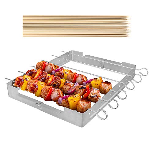 Product Cover UNICOOK Upgraded Stainless Steel Barbecue Skewer Shish Kabob Set, 6pcs 13.5