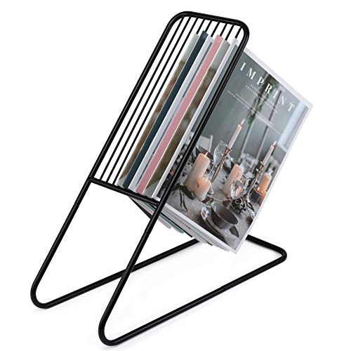 Product Cover home style Magazine Holder Rack, Sleek Modern Standing Design, Perfect Organizer and Holder for Home and Professional Settings, Displays 12 Small Magazines or 9 Big Once