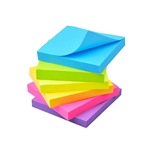Product Cover Pop Up Sticky Notes 3x3 Refills Self-Stick Notes 6 Pads, 6 Bright Colors, 100 Sheets/Pad
