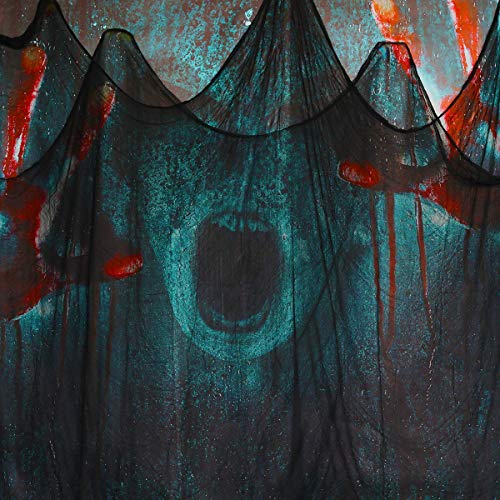 Product Cover 79 Inches x 360 Inches Halloween Creepy Cloth Cheesecloth, Spooky Halloween Decorations Outdoor Party Supplies Décor for Haunted House, Patio, Garden, Indoor Wall Windows