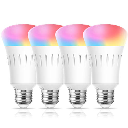 Product Cover Smart LED WiFi Light Bulb, LOHAS LED 2700K-6000K Daylight RGB A19 Bulb Color Changing 60W Equivalent, Dimmable LED E26 Bulbs Works with Alexa, Google Home, Siri (No Hub Required), UL Listed, 4 Pack