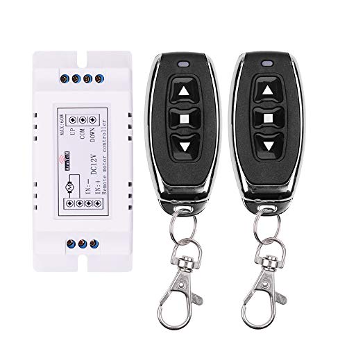 Product Cover Motor Wireless Remote Switch 12V Universal 2 Channel RF Remote Control, 433Mhz Remote Receiver Switch 9V - 12V DC Motor Controller 2 Transmitter with 1 Receiver