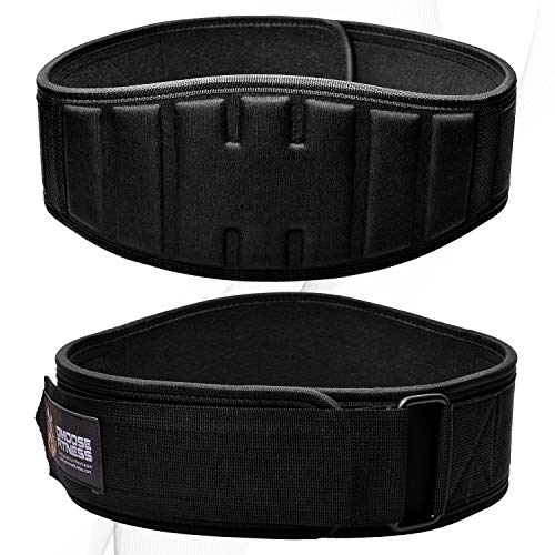 Product Cover DMoose Fitness Neoprene Weightlifting Belt (Single) Back Cushion Foam Support, Nylon Strap, Reinforced Stitching, Heavy-Duty Steel Ring Helps Maximize Your Weightlifting (Small, Black)