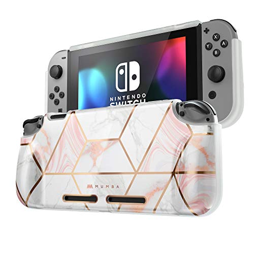 Product Cover Mumba Protective Case for Nintendo Switch, [Girl Power] Soft TPU Grip Case Cover for Nintendo Switch Console with Shock-Absorption and Anti-Scratch (Marble)