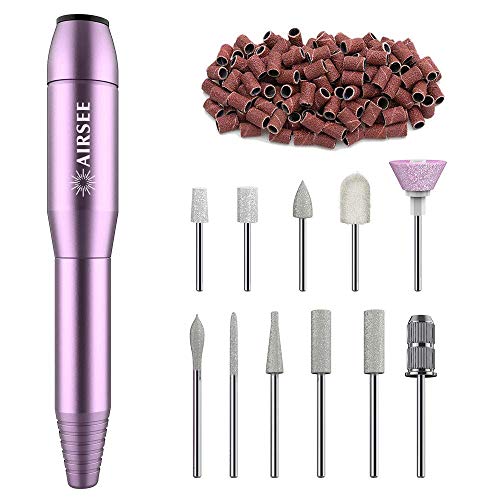 Product Cover Portable Electric Nail Drill Professional Efile Nail Drill Kit For Acrylic, Gel Nails, Manicure Pedicure Polishing Shape Tools with 11Pcs Nail Drill Bits and 56 Sanding Bands (Purple)